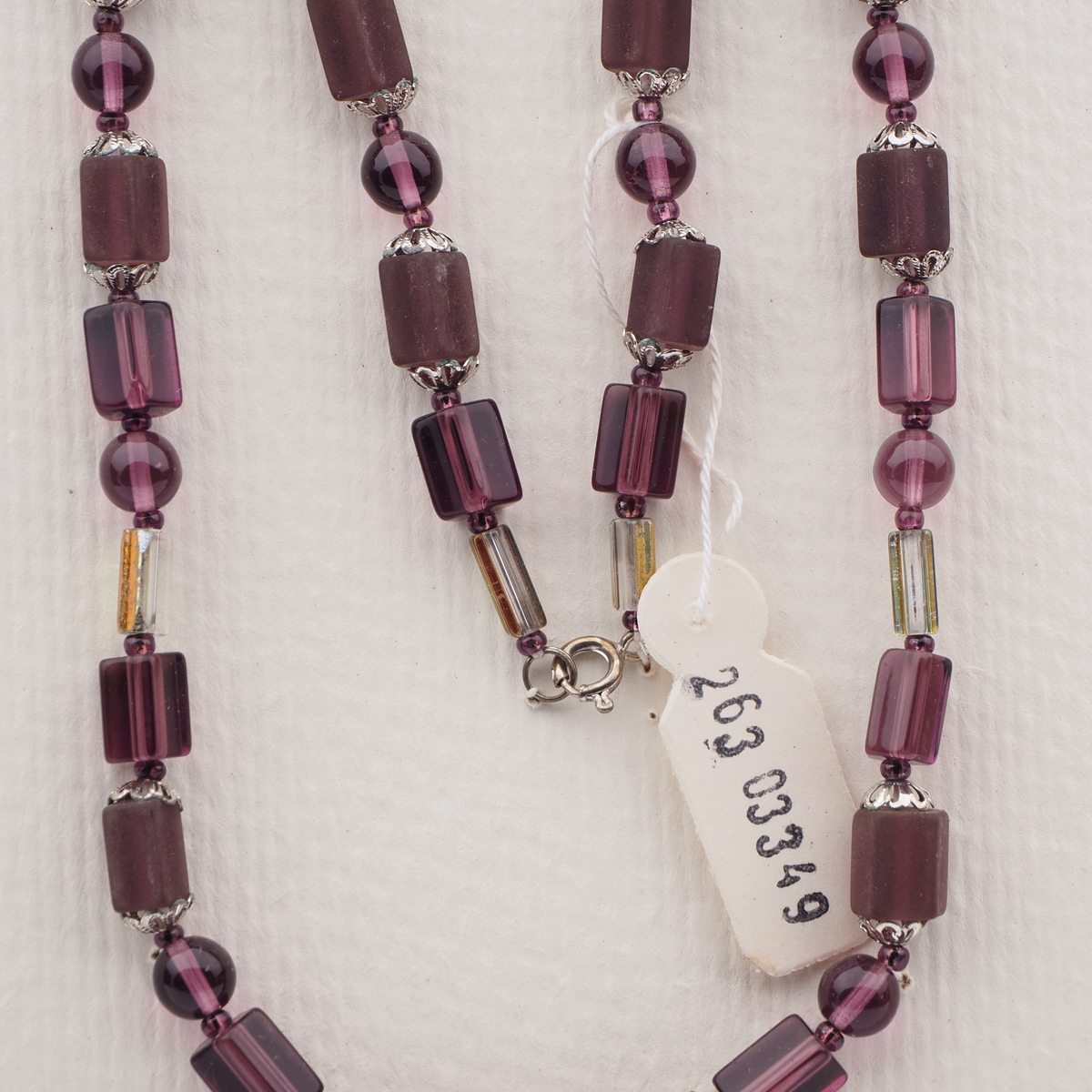 Vintage Czech necklace purple gold vitrail clear glass beads