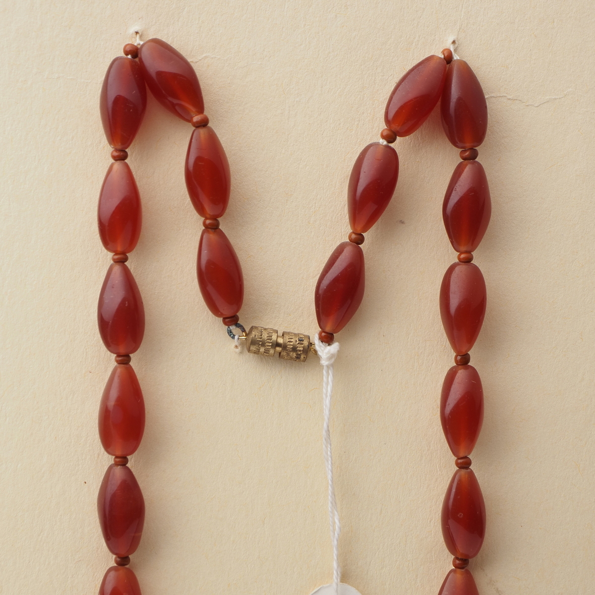 Vintage Czech necklace carnelian red opaline glass beads