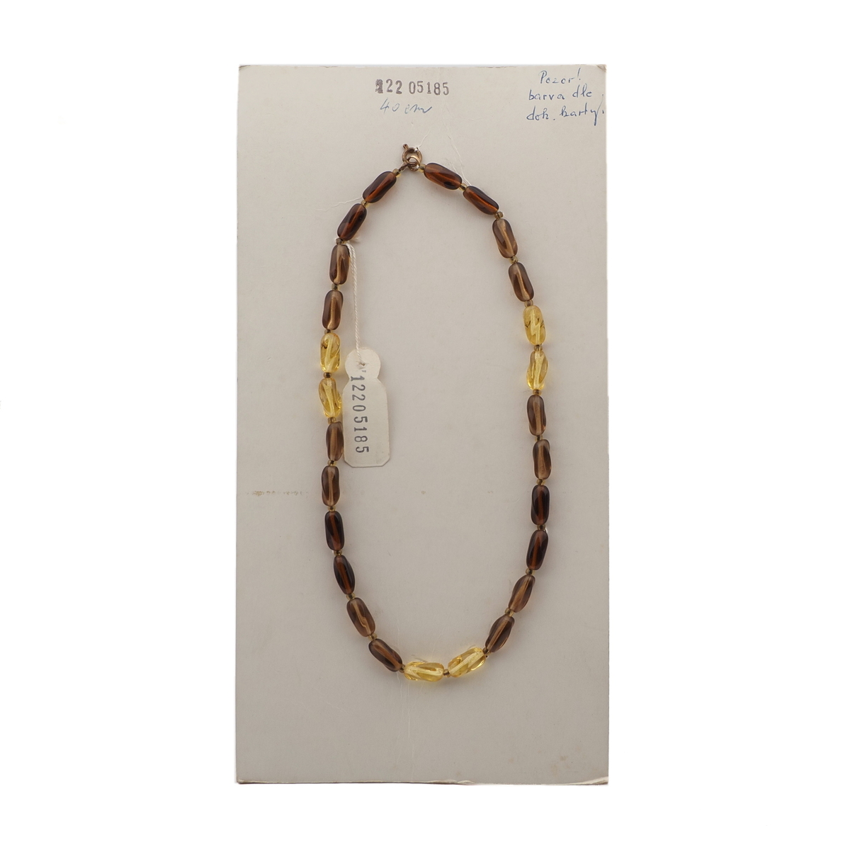 Vintage Czech necklace yellow topaz oval twist glass beads 