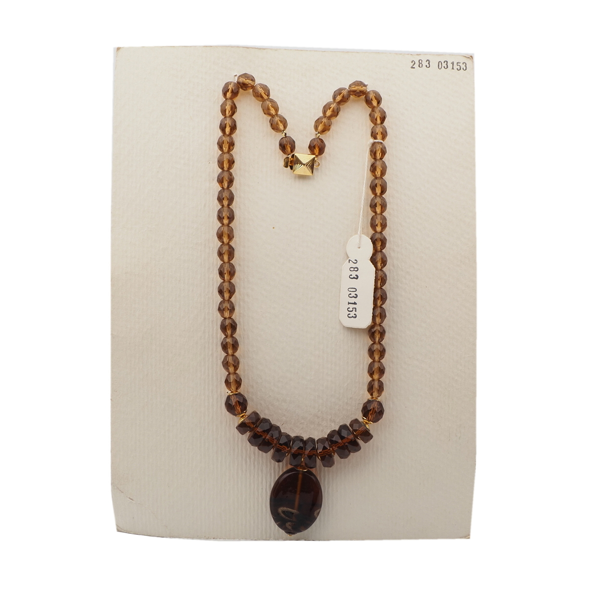 Vintage Czech necklace topaz aventurine gold swirl lampwork glass beads