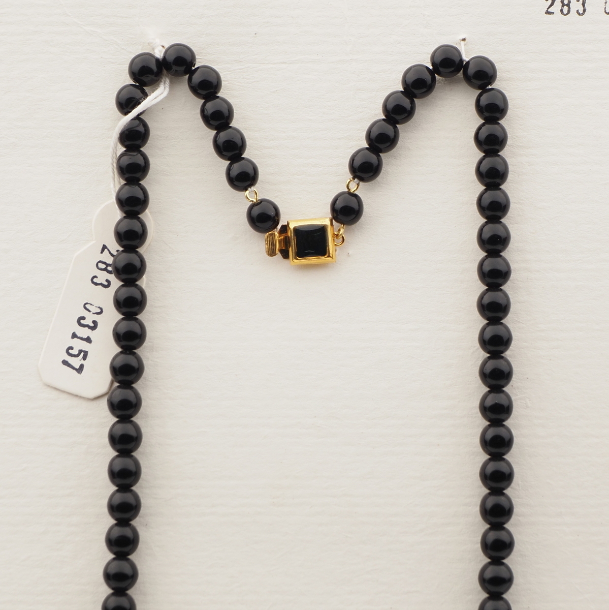Vintage Czech necklace black aventurine gold lampwork glass beads