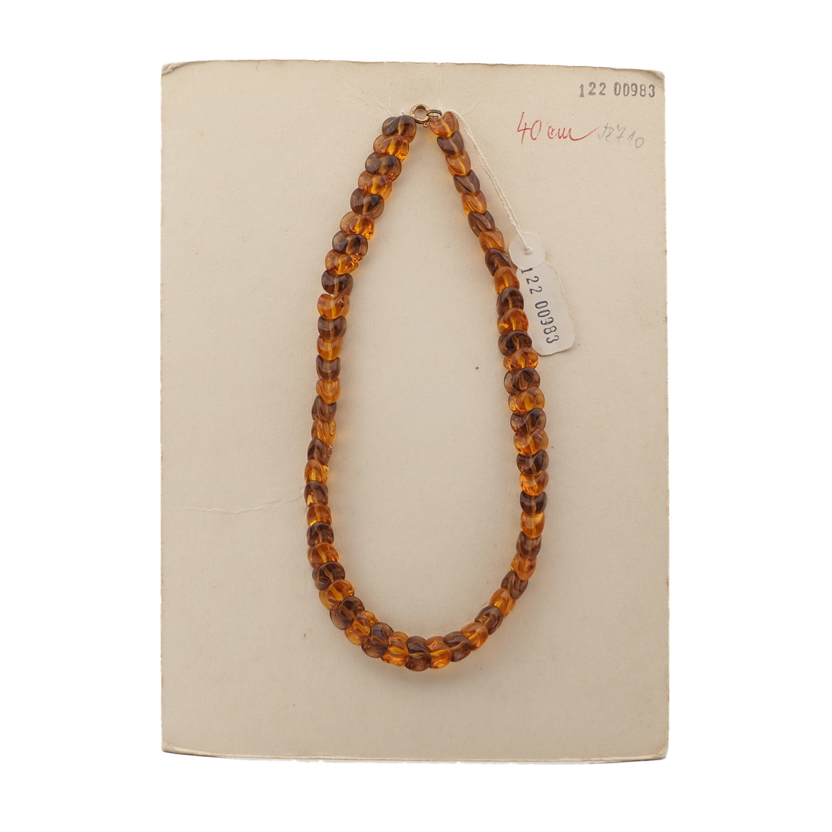 Vintage Czech necklace topaz interlocking glass beads 