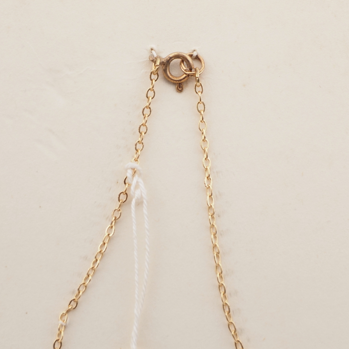 Vintage Czech gold chain necklace white blue square round glass beads 