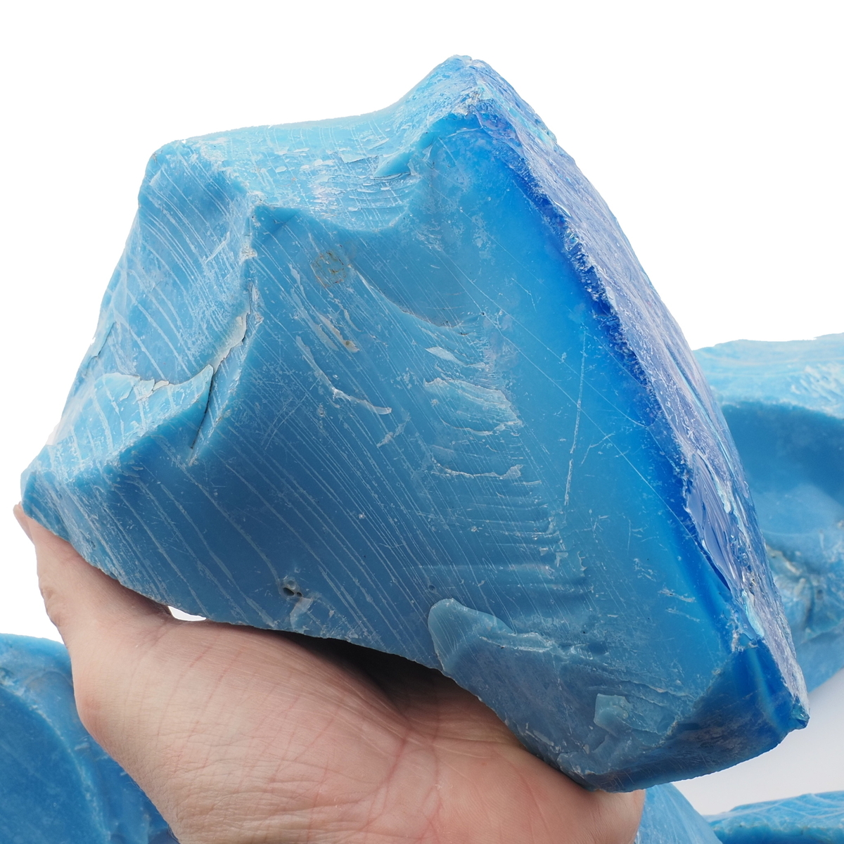 Lot Czech vintage blue glass block frit lampwork molding art glass aquarium art 8.5kg