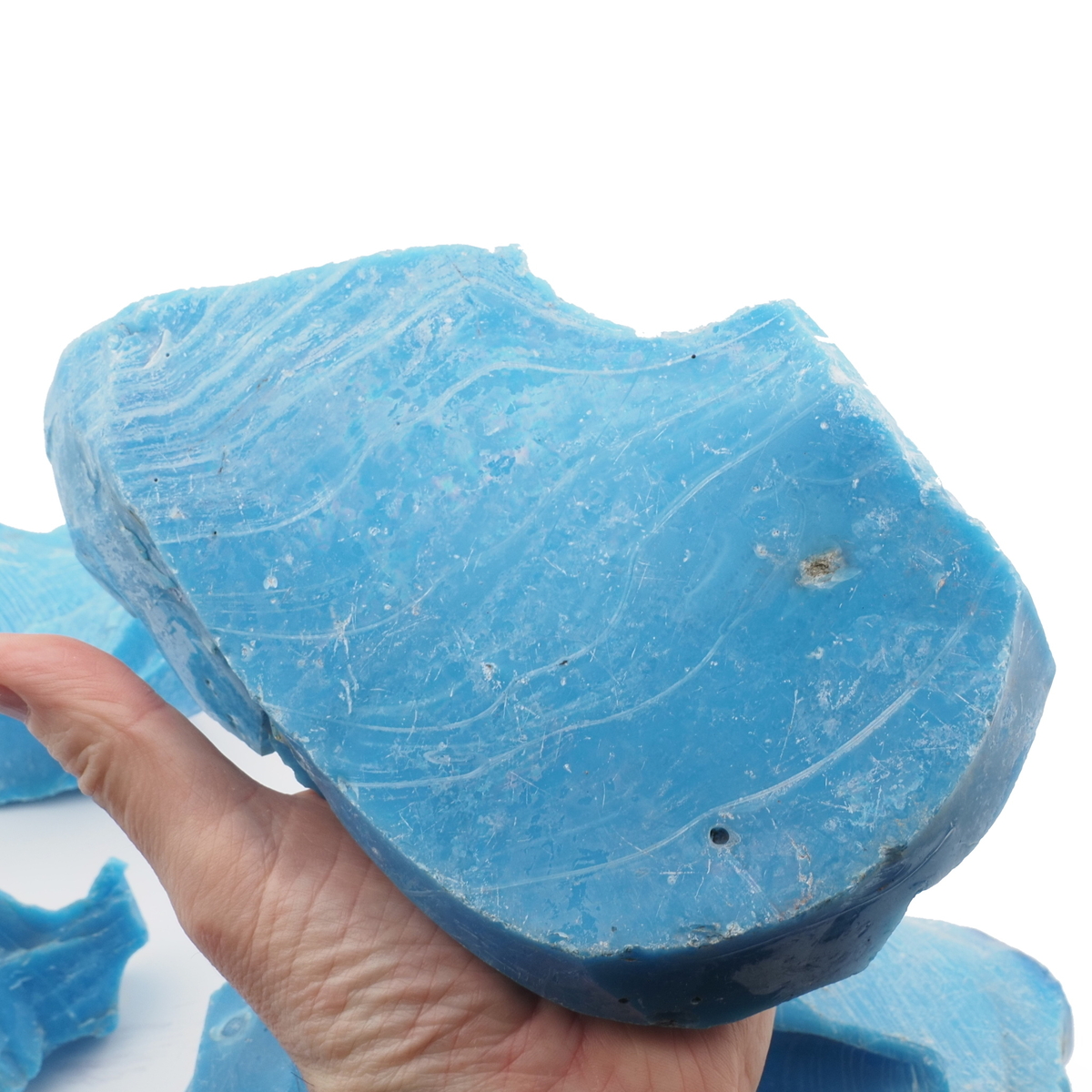 Lot Czech vintage blue glass block frit lampwork molding art glass aquarium art 8.5kg