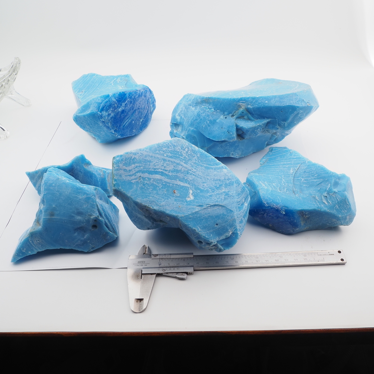 Lot Czech vintage blue glass block frit lampwork molding art glass aquarium art 8.5kg