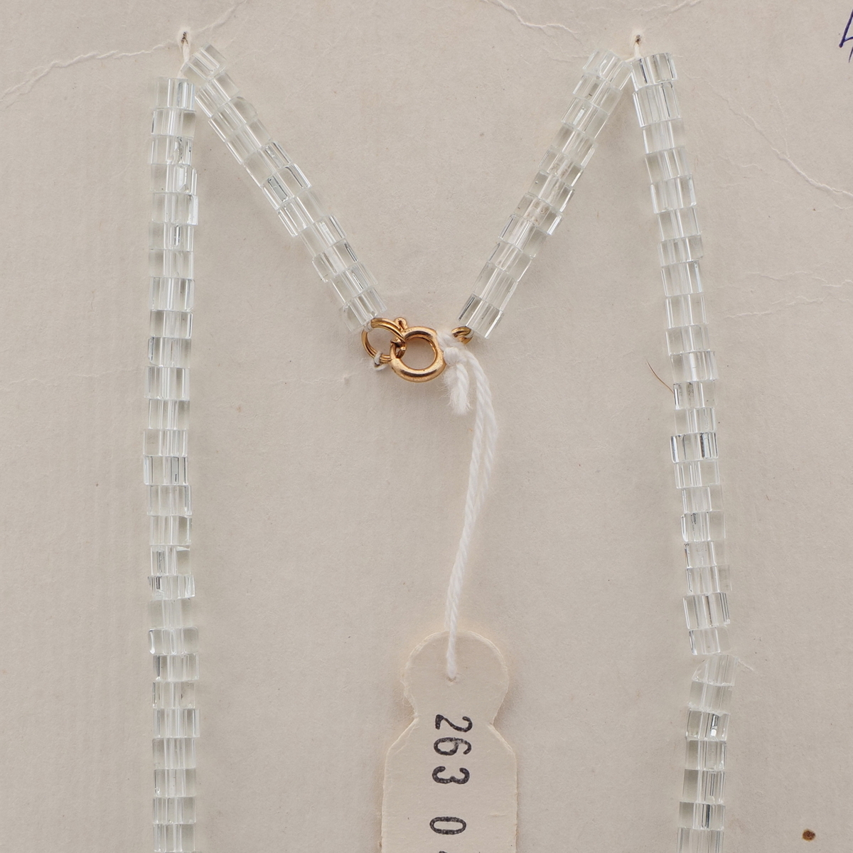 Vintage Czech necklace clear lustre pentagon rondelle glass beads 