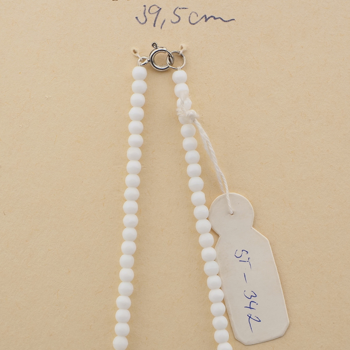 Vintage Czech necklace pink white glass beads 
