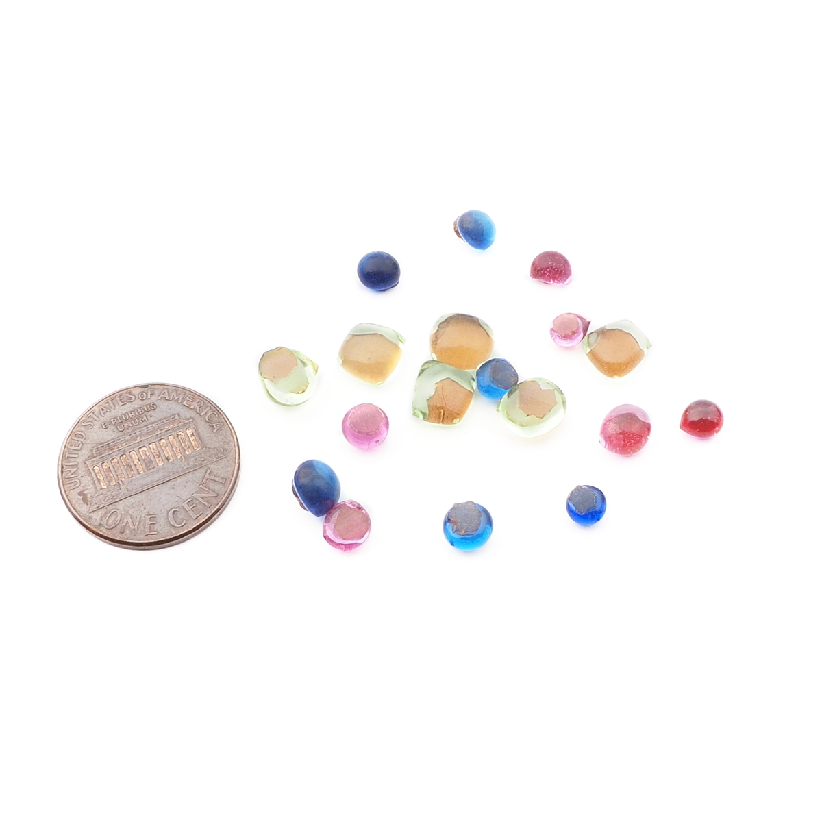 Lot (18) Czech antique glass cabochon drops craft supplies