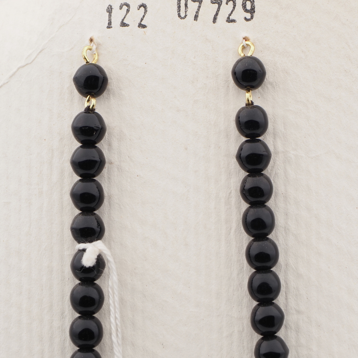 Vintage Czech necklace element glasses holder black marble glass beads 