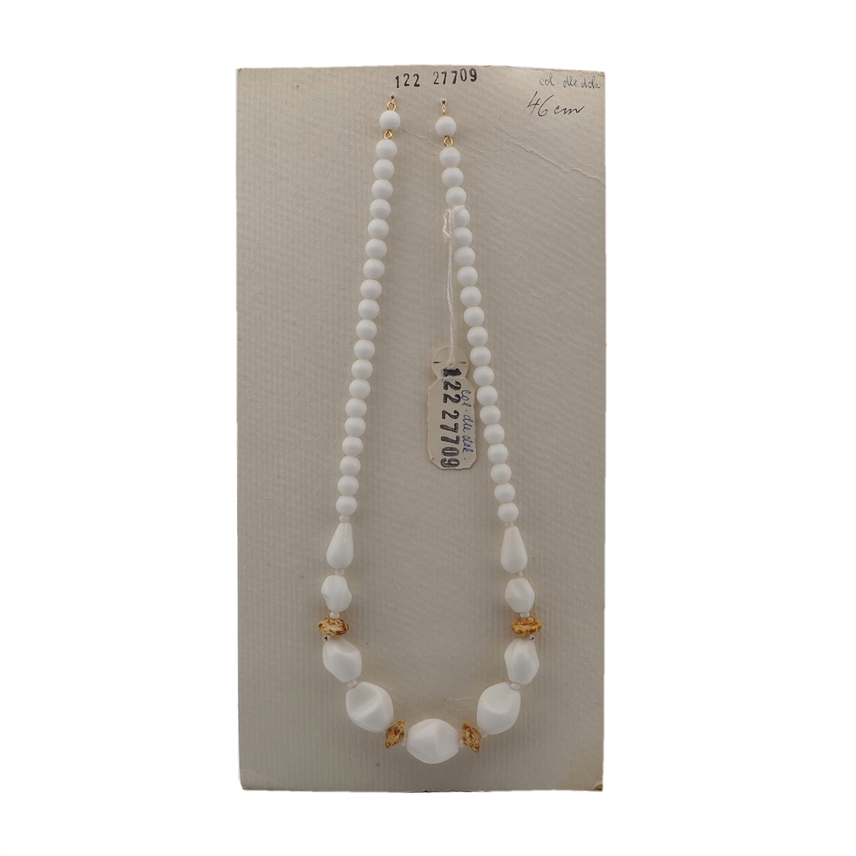 Vintage Czech necklace element glasses holder white marble glass beads