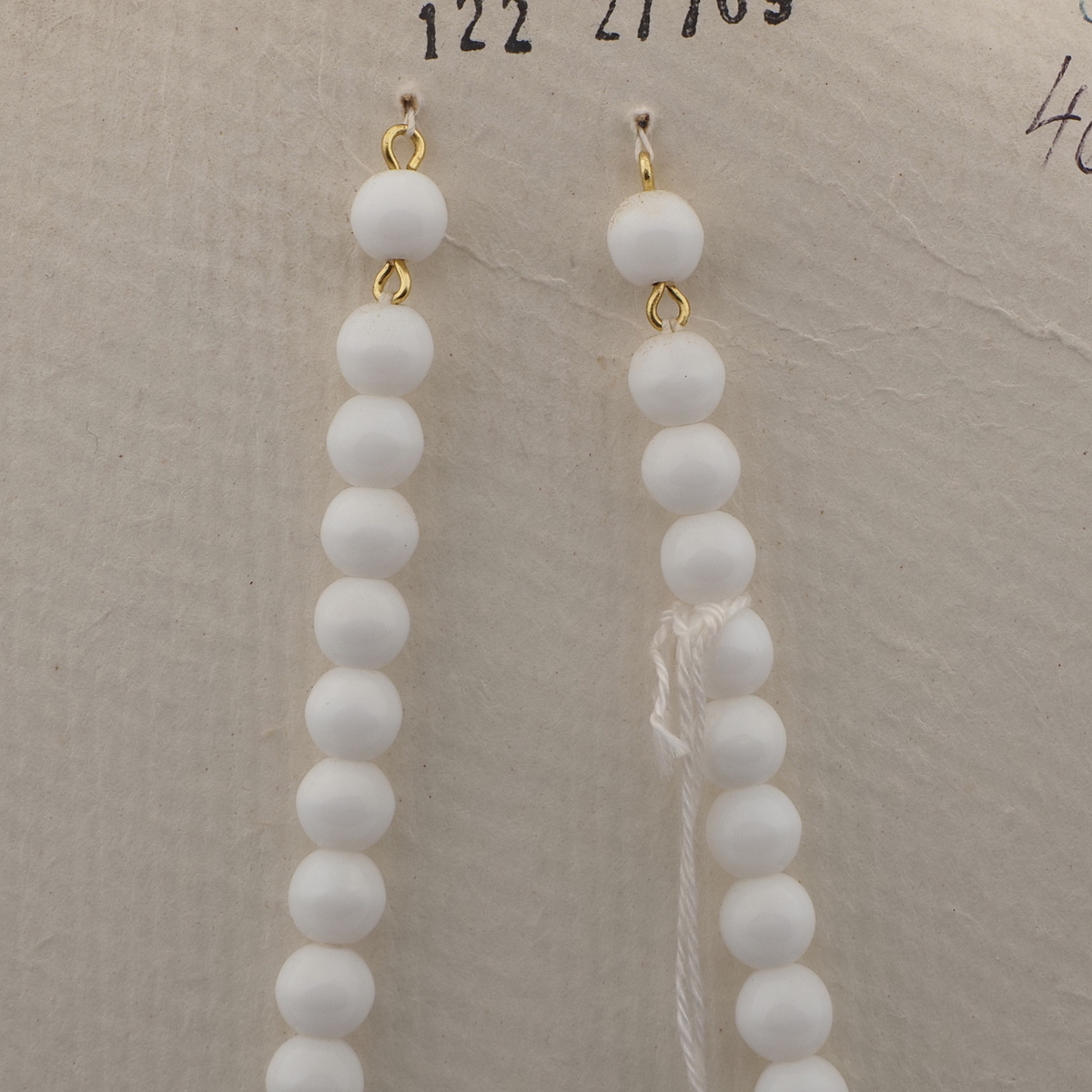 Vintage Czech necklace element glasses holder white marble glass beads