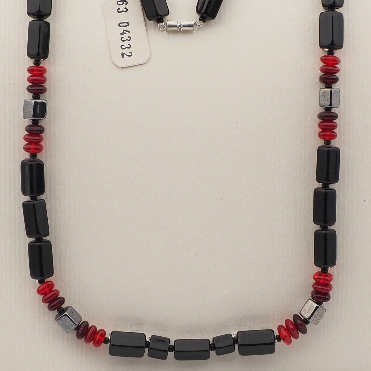 Vintage Czech necklace black hematite glass beads 