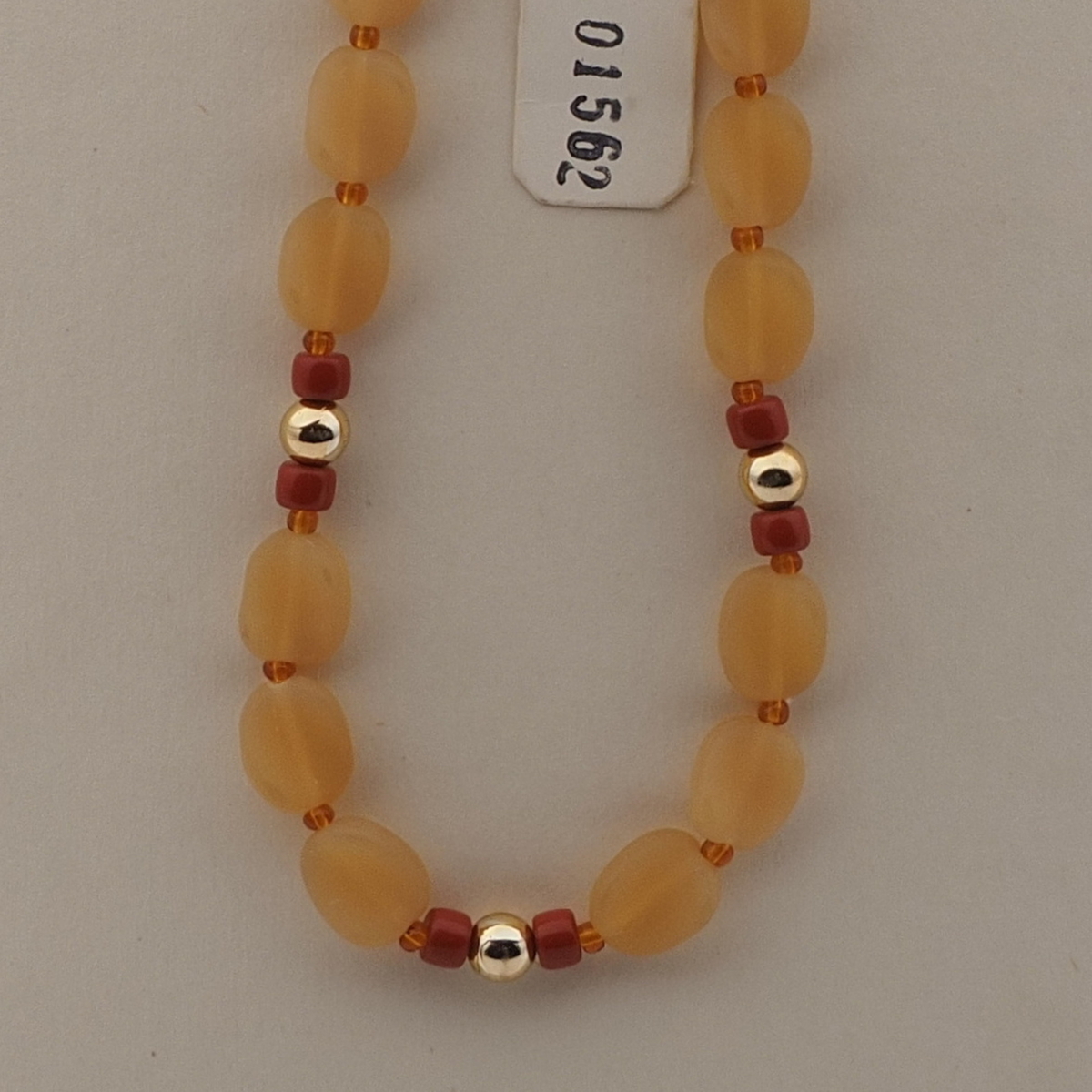 Vintage Czech necklace frost topaz brown glass beads