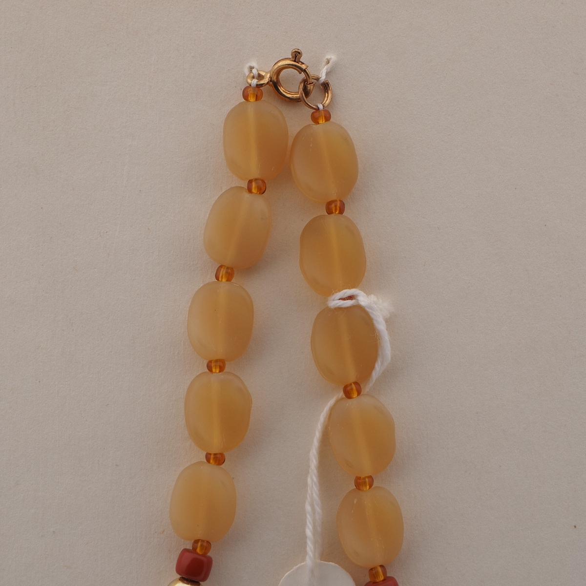 Vintage Czech necklace frost topaz brown glass beads