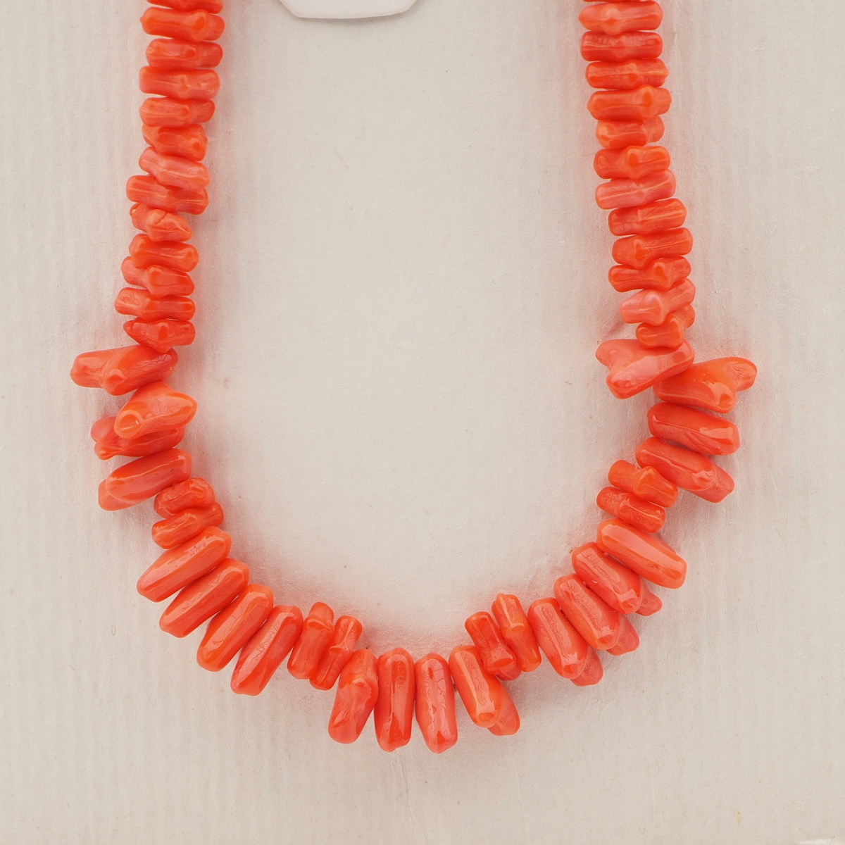 Vintage Czech necklace coral orange tribal style glass beads 