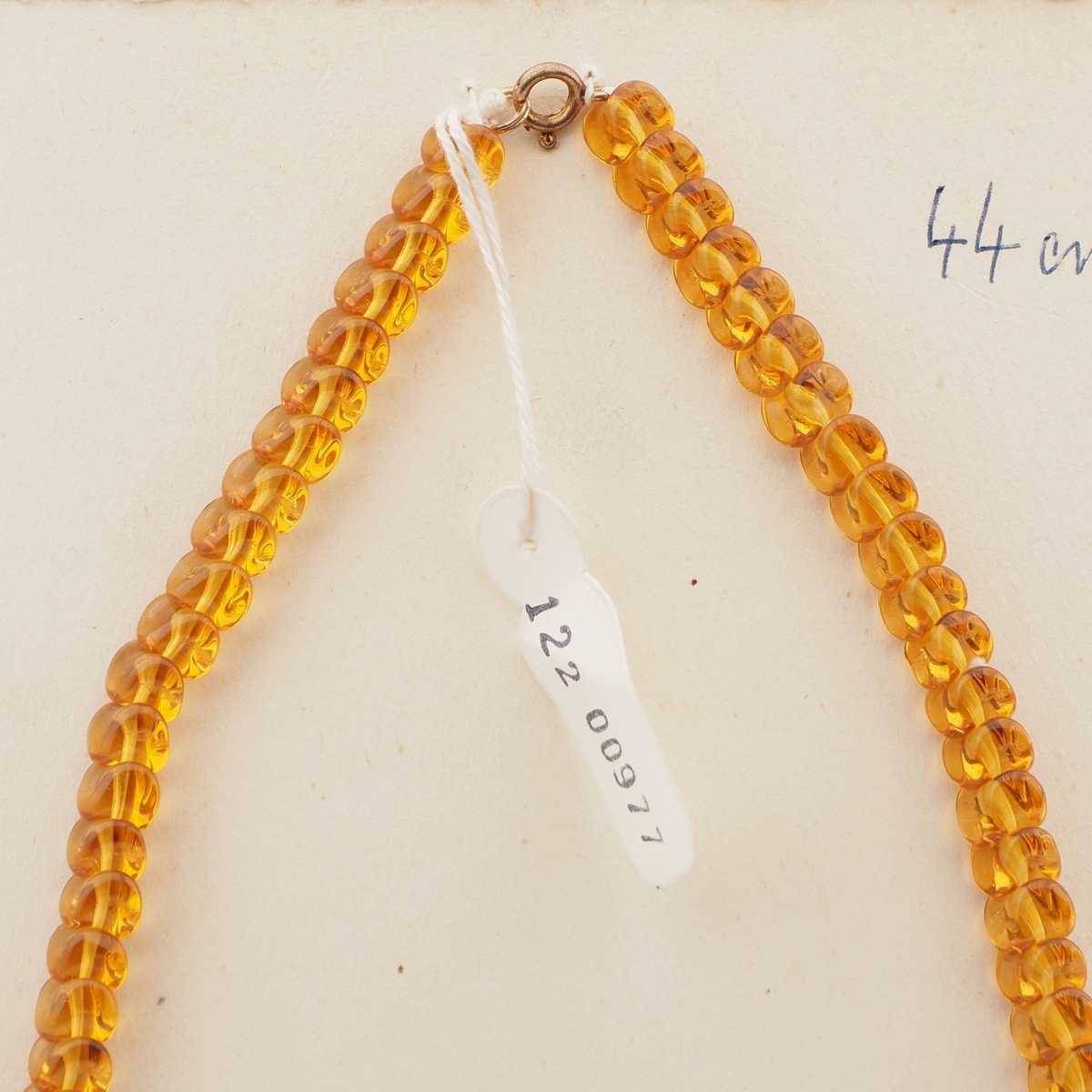 Vintage Czech necklace interlocking topaz glass beads