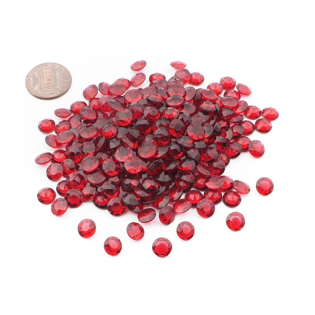 Lot (210) Czech vintage cranberry pink red round glass rhinestones 7mm