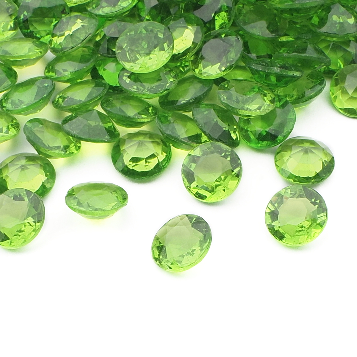 Lot (200) Czech vintage green round glass rhinestones 7mm