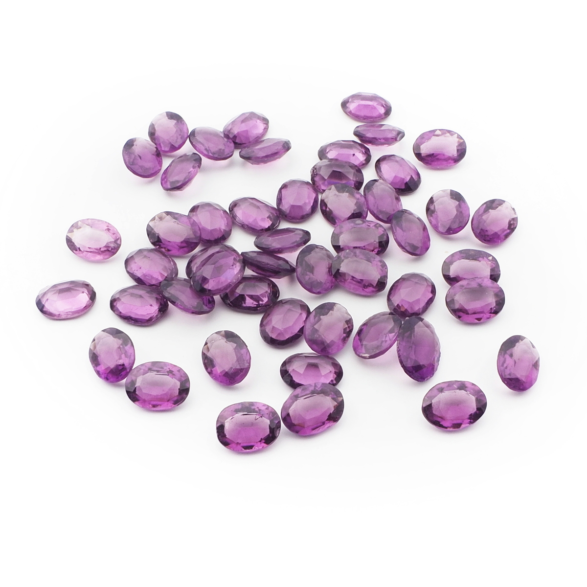 Lot (48) Czech vintage purple oval glass rhinestones 8/9mm