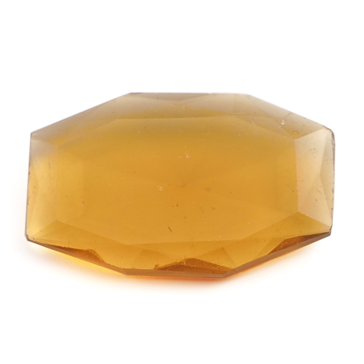 Large Czech vintage octagon faceted topaz glass rhinestone 37x23mm
