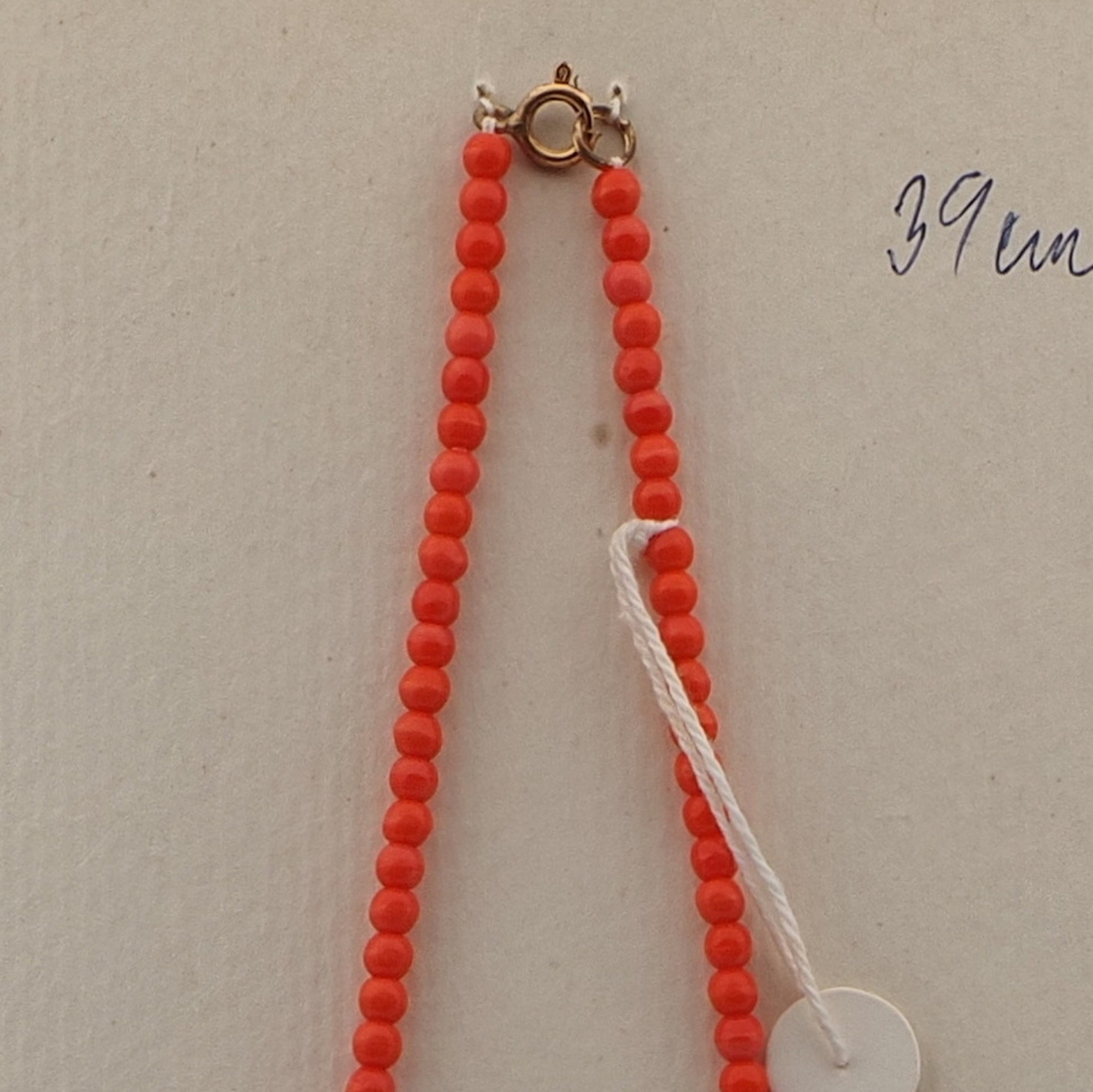 Vintage Czech necklace orange red coral tribal style glass beads 