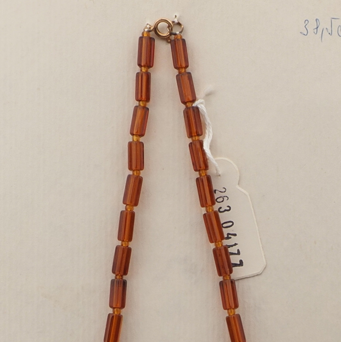 Vintage Czech necklace beige topaz glass beads 
