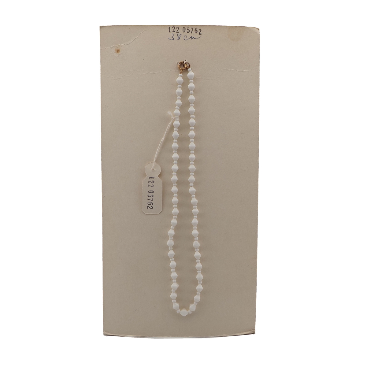 Vintage Czech necklace white bicone glass beads 