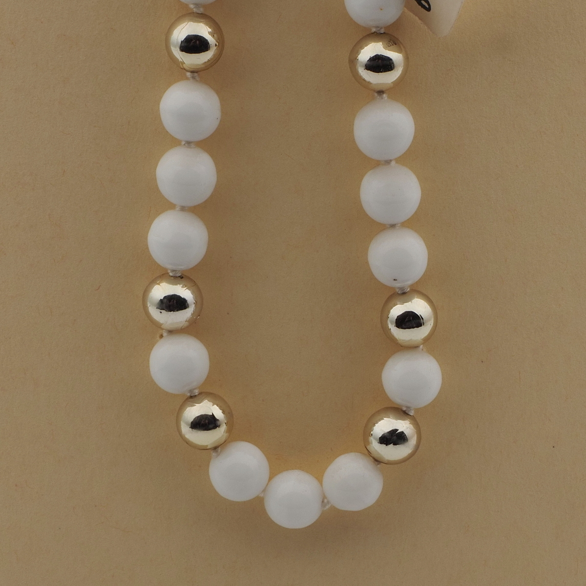 Vintage Czech choker necklace white gold glass beads