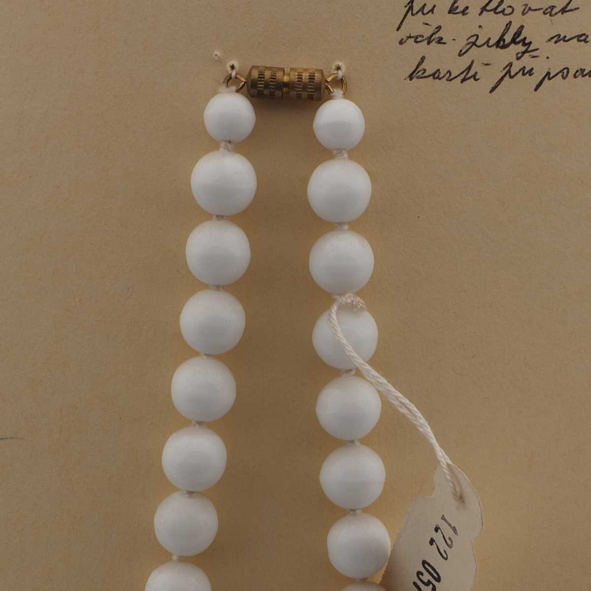Vintage Czech choker necklace white gold glass beads