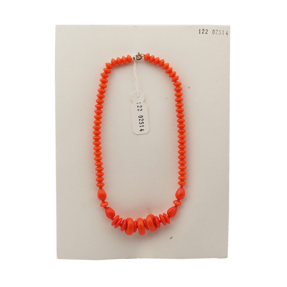 Vintage Czech necklace orange rondelle teardrop melon glass beads 