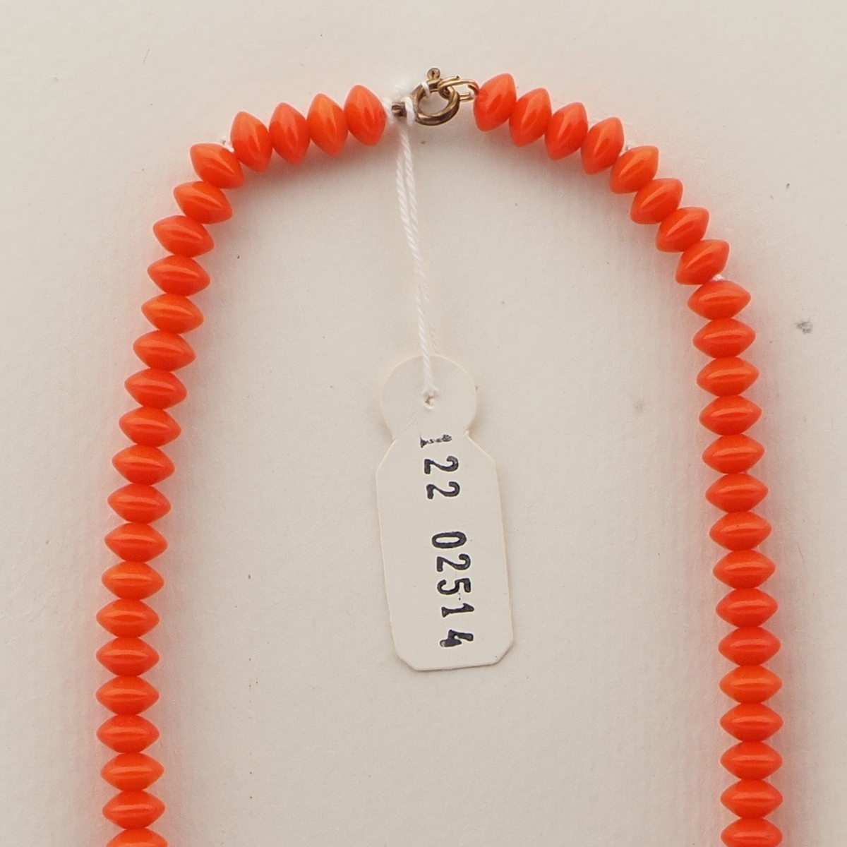 Vintage Czech necklace orange rondelle teardrop melon glass beads 