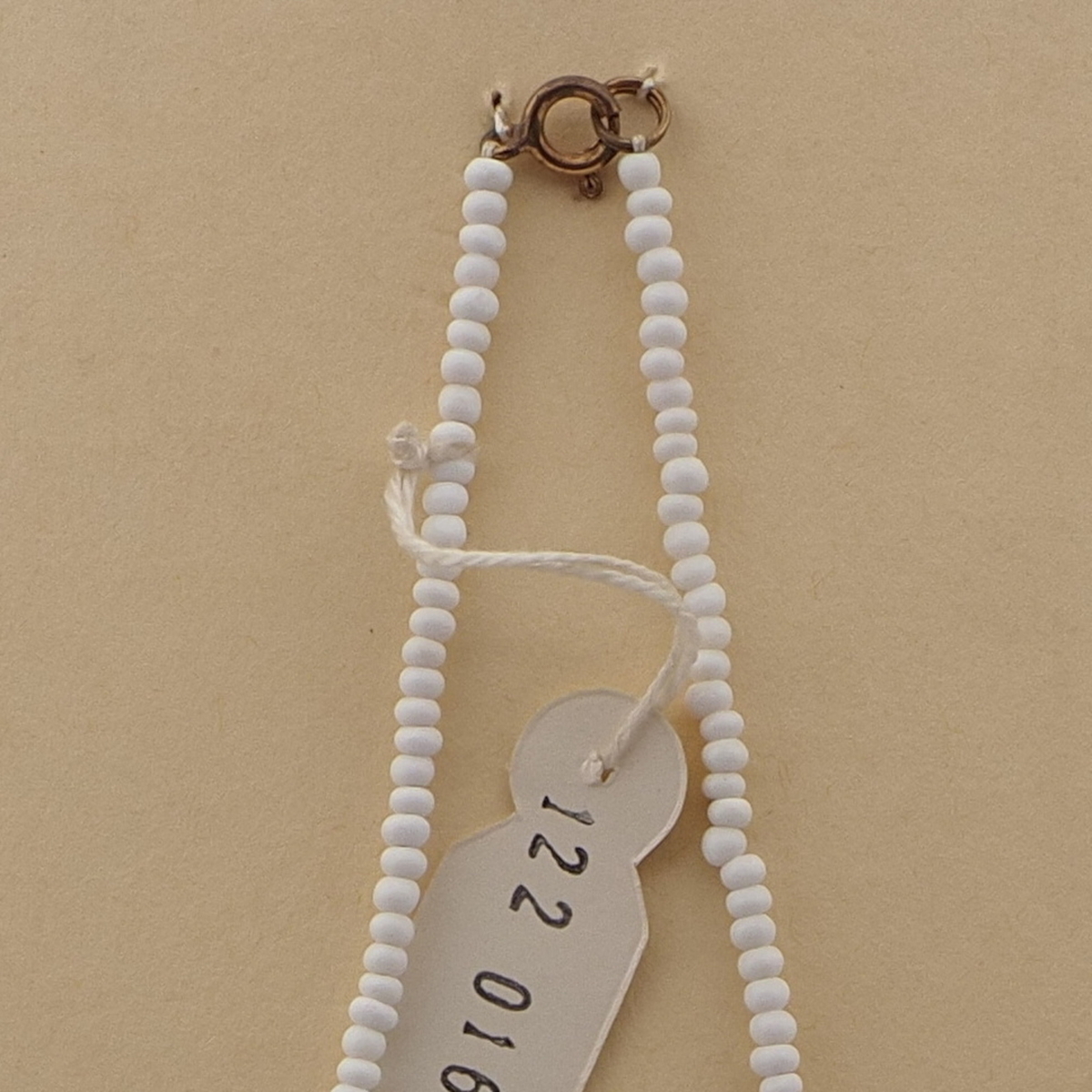 Vintage Czech necklace white rondelle nugget seed glass beads