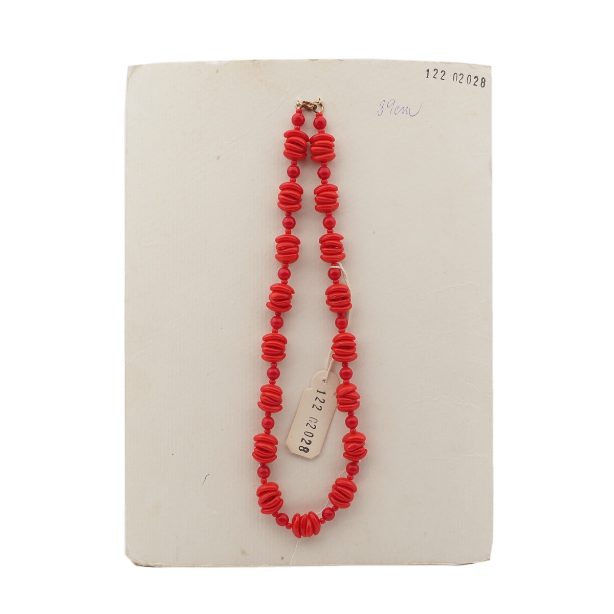 Vintage Czech necklace red arc round glass beads 