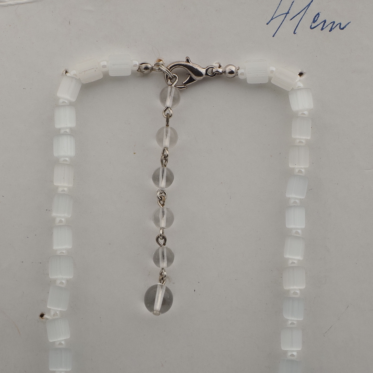 Vintage Czech necklace satin atlas AB clear glass beads