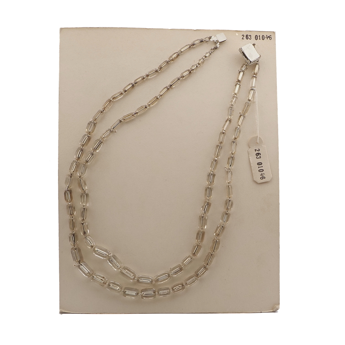 Vintage Czech 2 strand necklace silver lined pentagon glass beads
