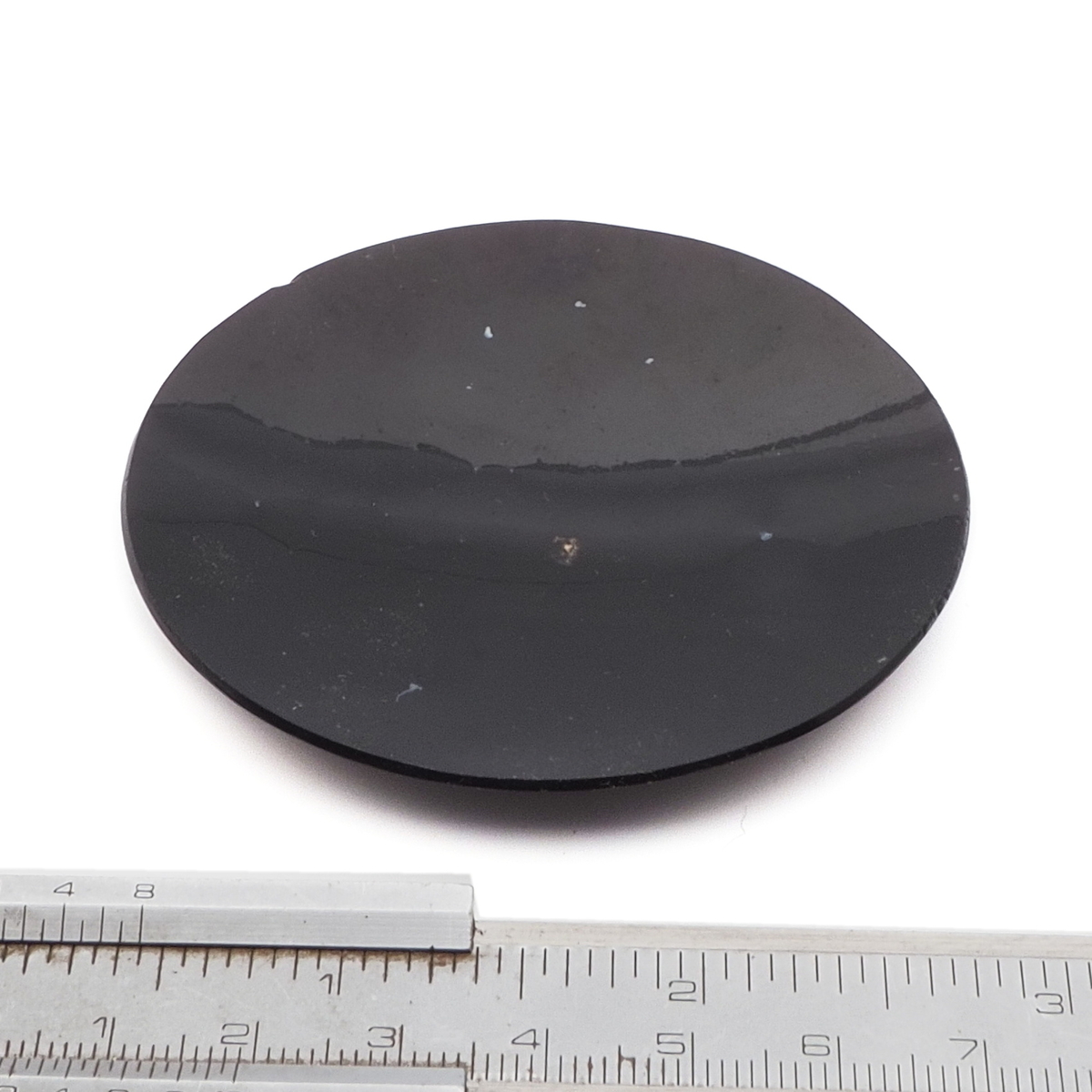 Antique Victorian peony flower hand painted gilt jet black glass jewelry element