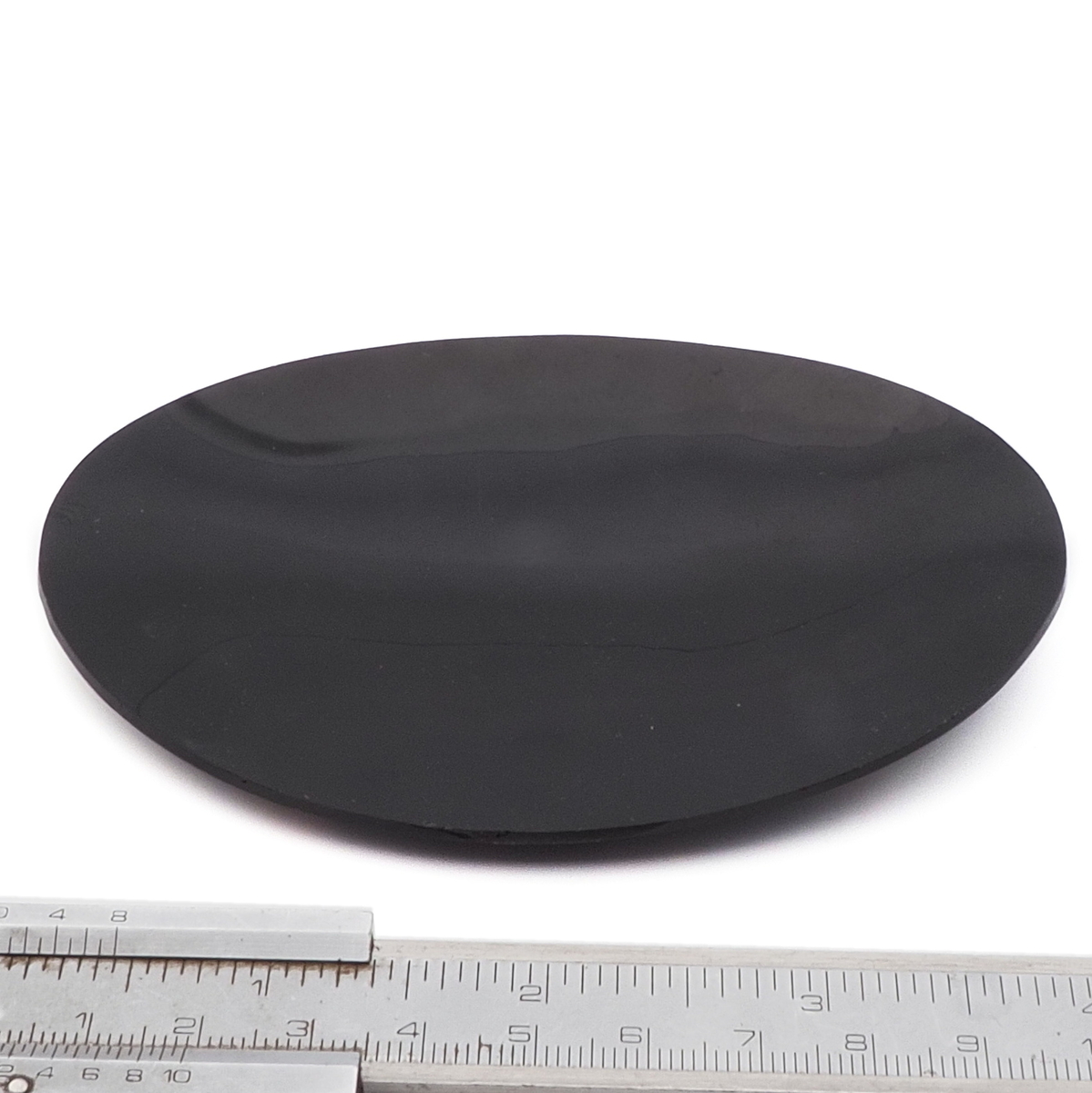Large Antique Victorian hand painted duck on pond jet black glass jewelry element
