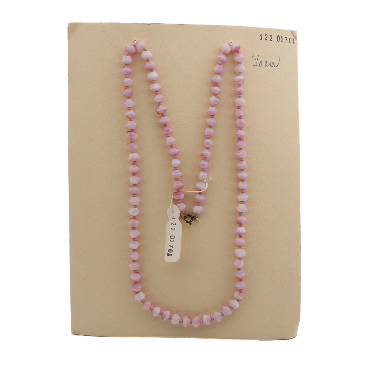 Vintage Czech necklace marble opaline glass beads 