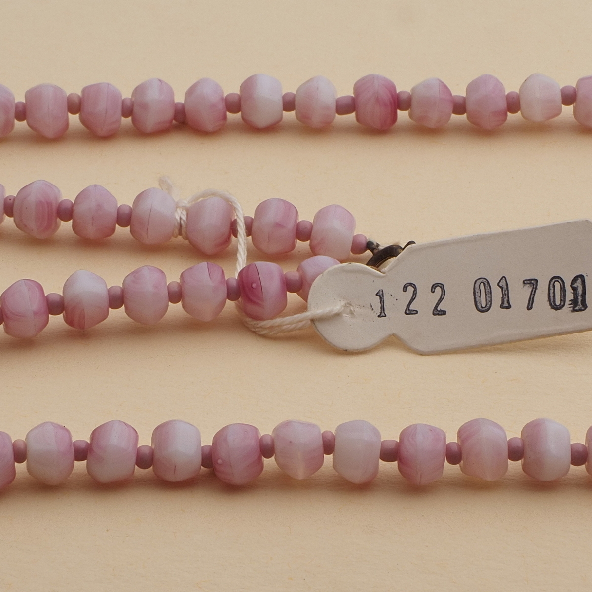 Vintage Czech necklace marble opaline glass beads 