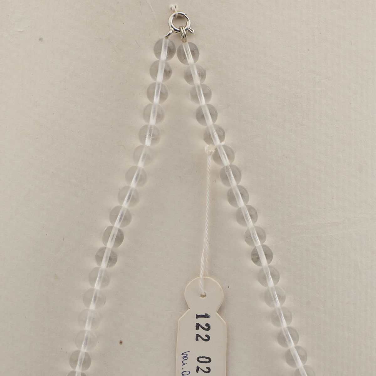 Vintage Czech necklace clear opaline pearl glass beads 17"