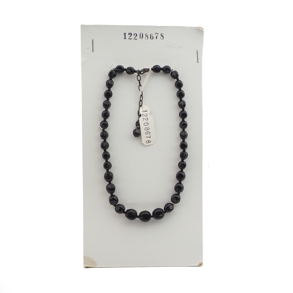 Vintage Czech necklace black melon glass beads