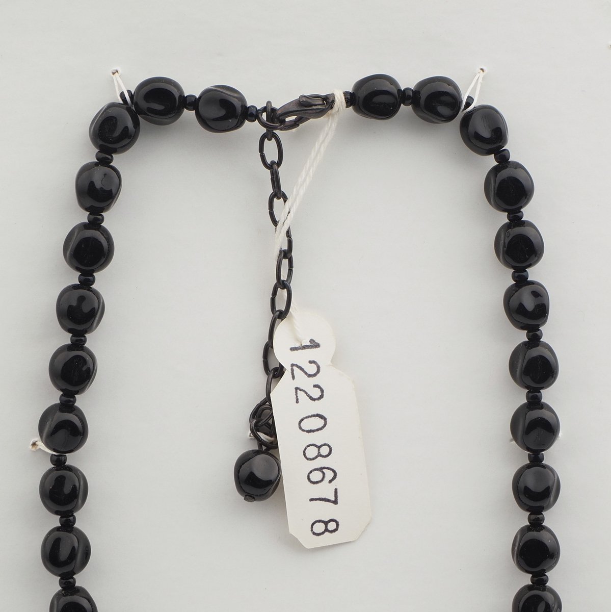 Vintage Czech necklace black melon glass beads