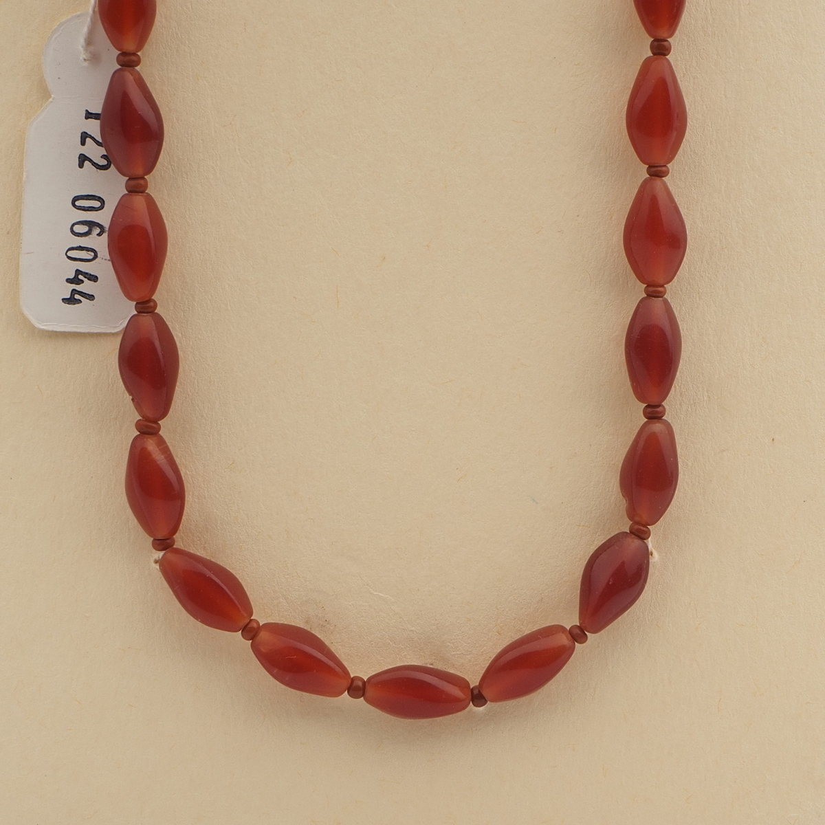 Vintage Czech necklace carnelian red opaline glass beads