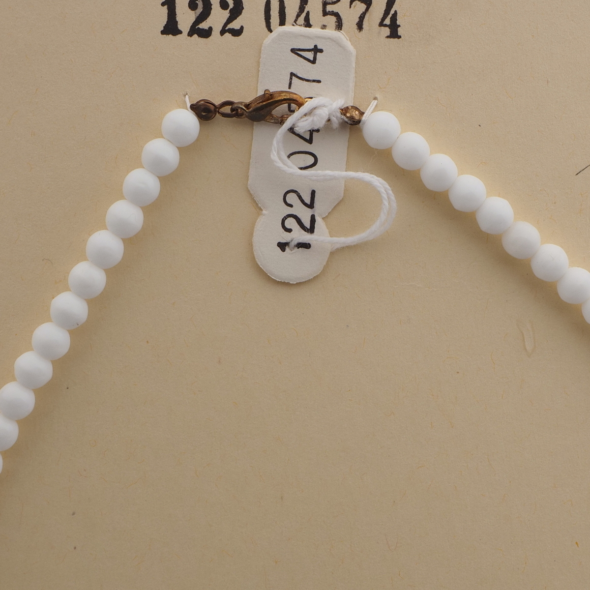 Vintage Czech tassle necklace white round square bicone glass beads