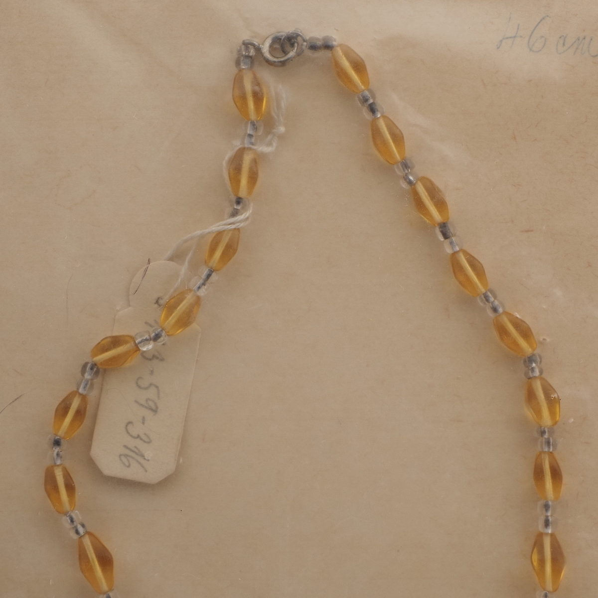 Vintage Czech necklace topaz bicone glass beads 