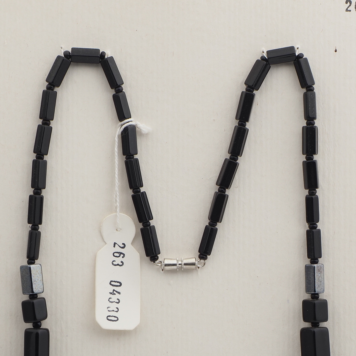Vintage Czech necklace black hematite purple glass beads 