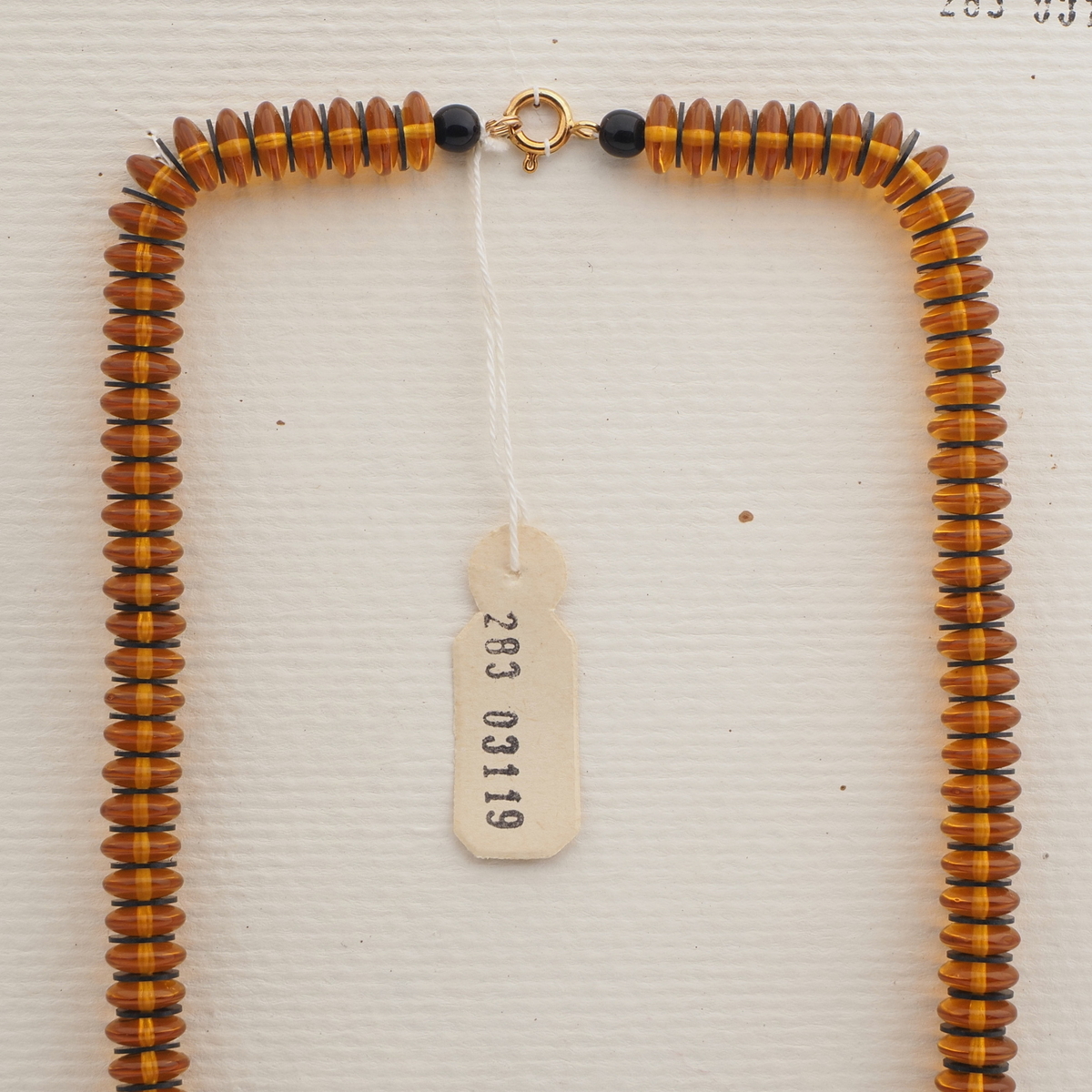 Vintage Czech necklace topaz overlay lampwork glass beads 