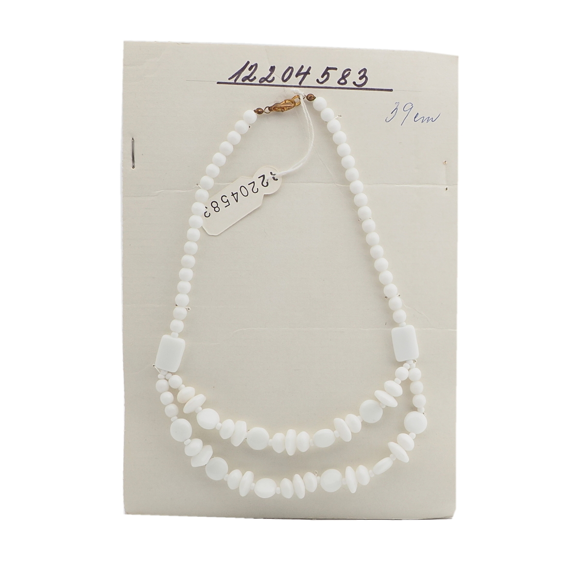 Vintage Czech 1 to 2 strand necklace white glass beads