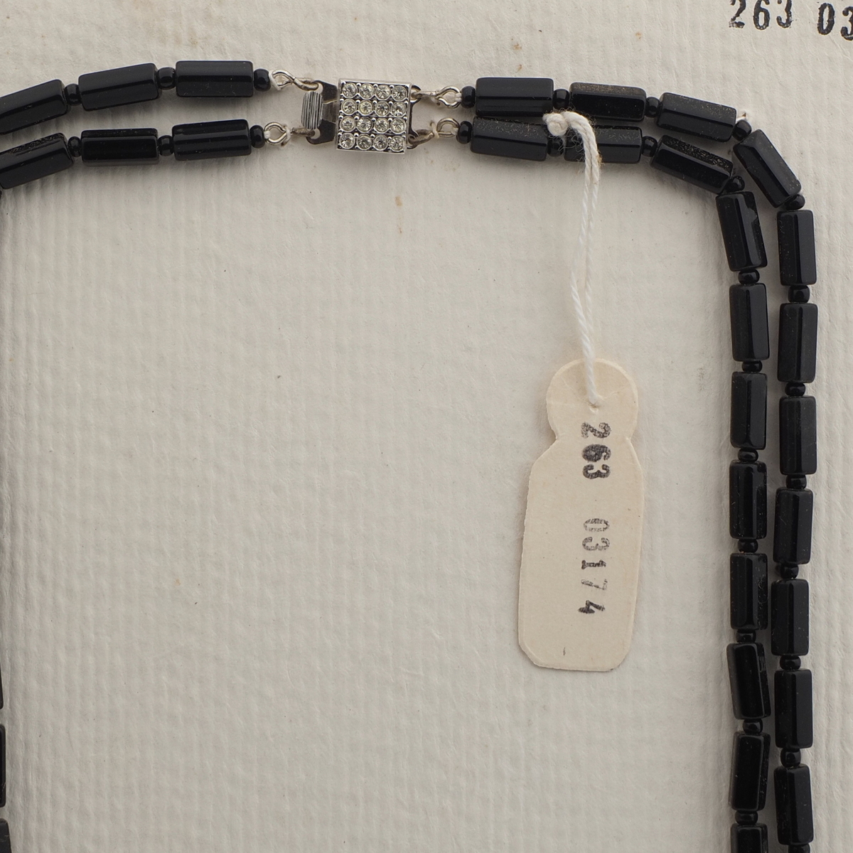 Vintage Czech 2 strand necklace clear black pentagon glass beads